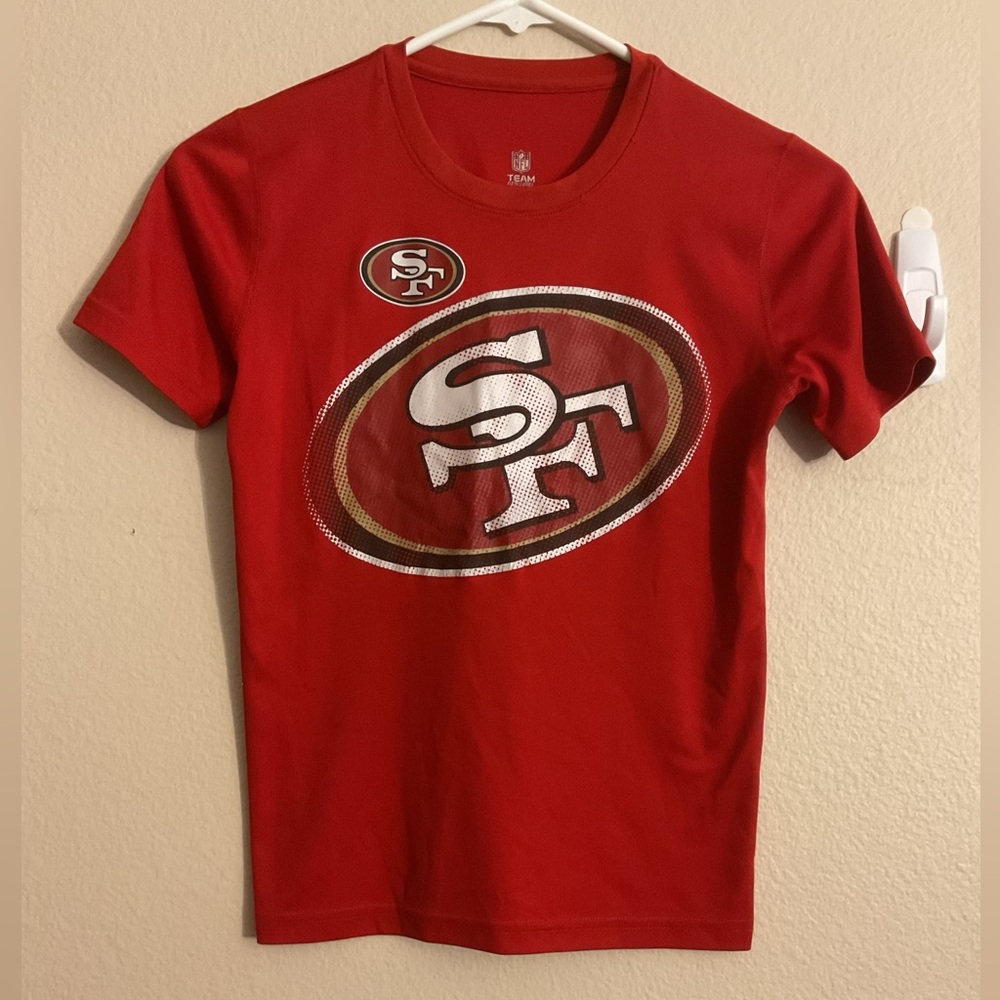 NFL Team Apparel lBoys Childs Red San Francisco‎ 49ers T-Shirt size Small (8)